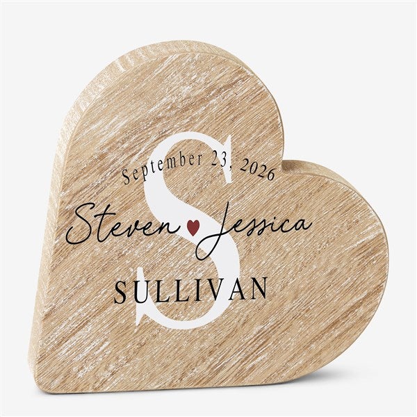 Simply Us Personalized Couples Wooden Heart Keepsake - 49442