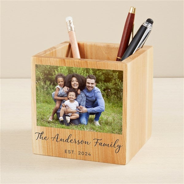 Personalized Photo Wooden Pencil Holder  - 49466