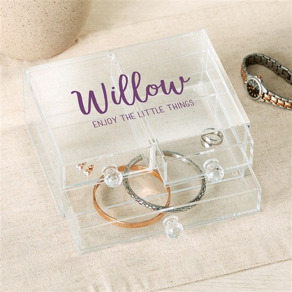 Scripty Style Personalized Acrylic Jewelry Box  - 49524