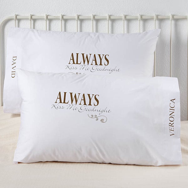 personalized pillowcase set kiss