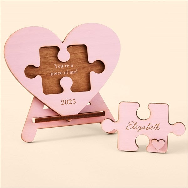 Piece of My Heart Personalized Cutout Tabletop Heart Puzzle  - 49653