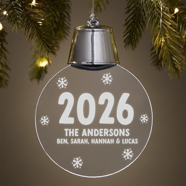 Snowflake Year Personalized LED Light Ornament - 49748