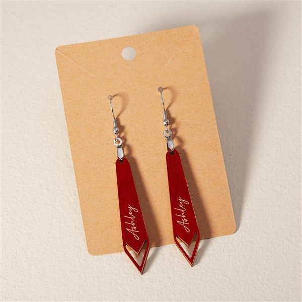 Wooden Arrow Personalized Dangle Earring  - 49783