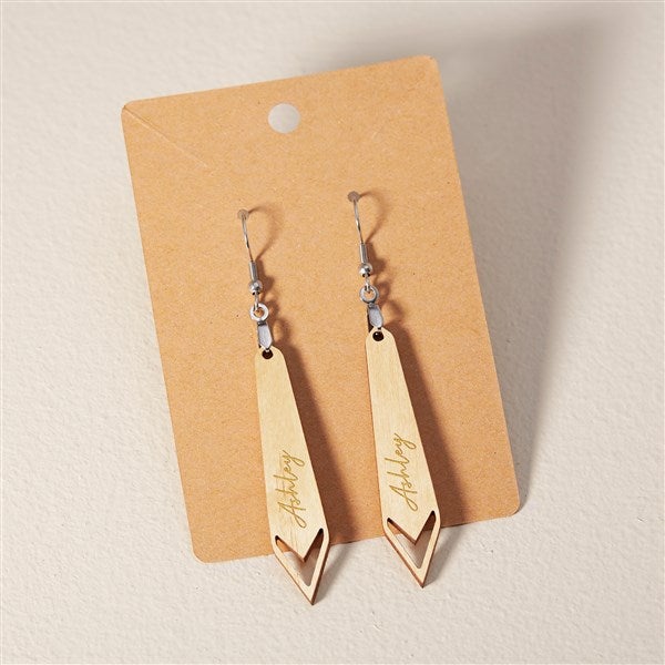Wooden Arrow Personalized Dangle Earring  - 49783
