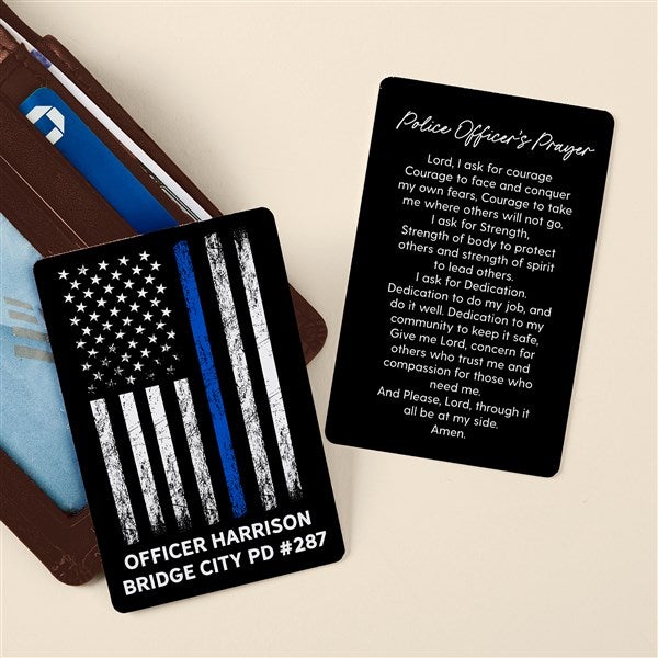 Police Officer Prayer Personalized Metal Wallet Card - 49859