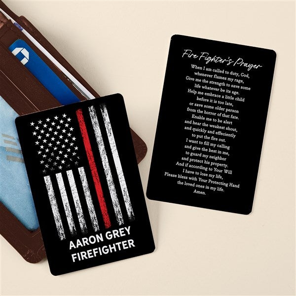 Firefighter Prayer Personalized Metal Wallet Card - 49860