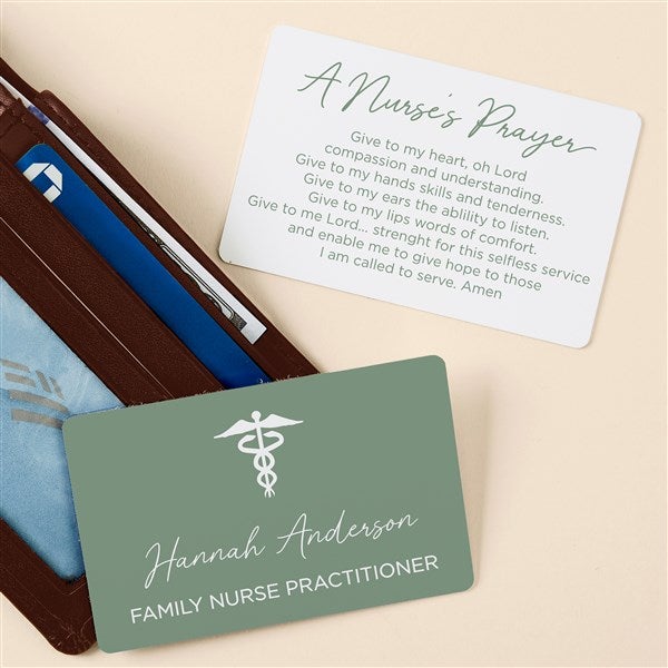 A Nurse&#39;s Prayer Personalized Metal Wallet Card - 49862