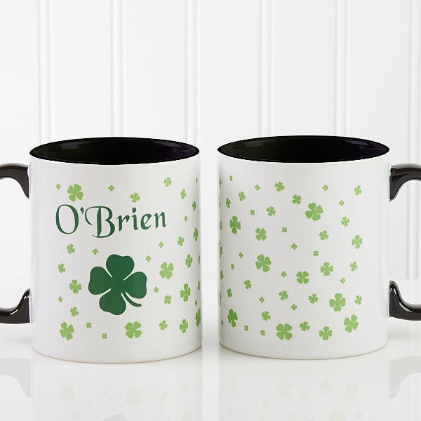 Irish Shamrock Personalized Coffee Mug  - 4989