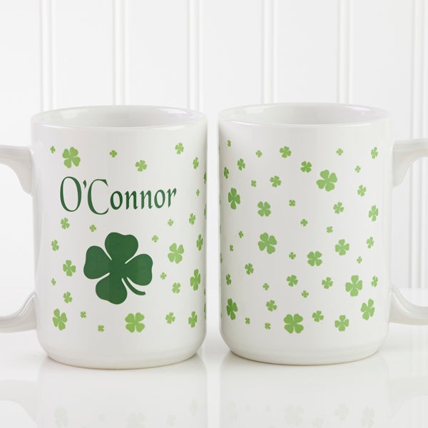 Irish Shamrock Personalized Coffee Mug  - 4989