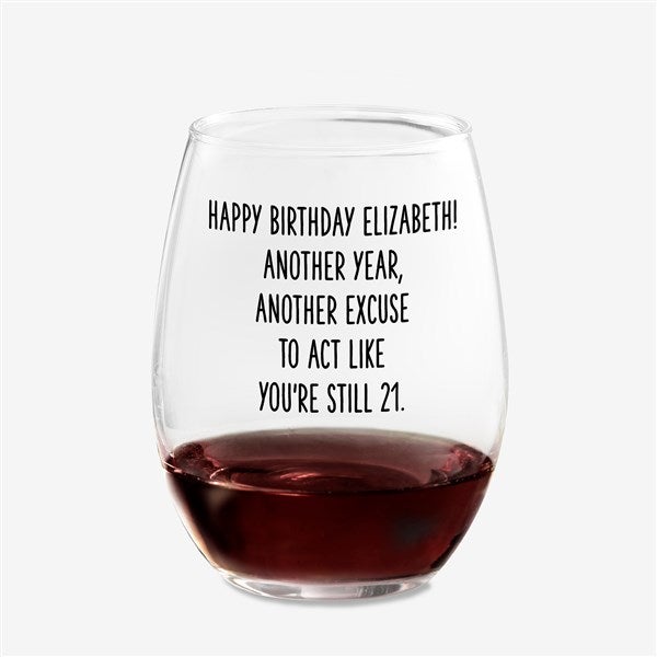 Happy Birthday Personalized Wine Glass Collection - 49980