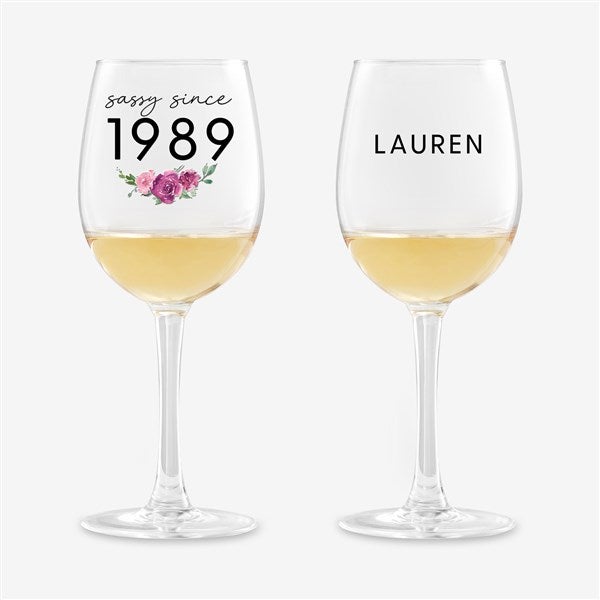 Sassy Since Personalized Wine Glass Collection - 49985