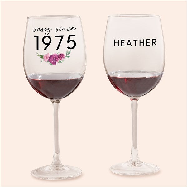 Sassy Since Personalized Wine Glass Collection - 49985