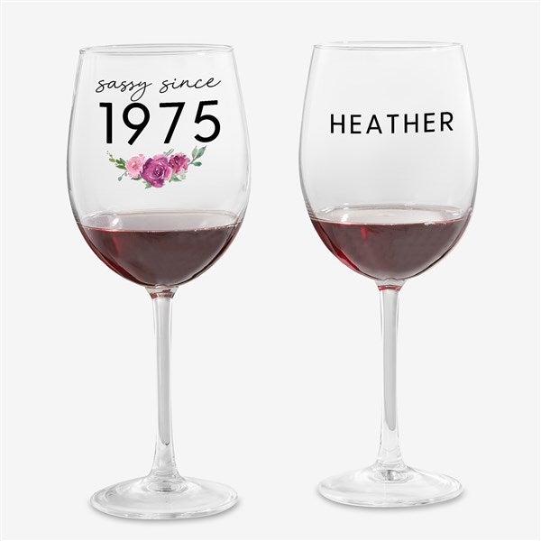 Sassy Since Personalized Wine Glass Collection - 49985