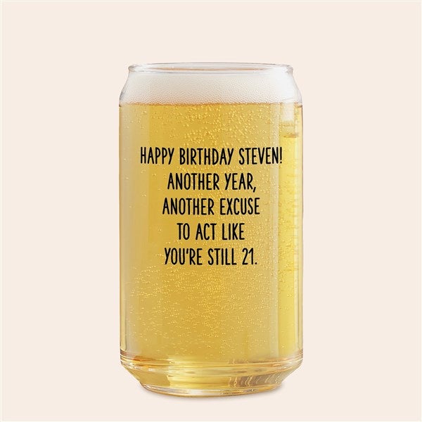 Happy Birthday Personalized Beer Glasses - 49992