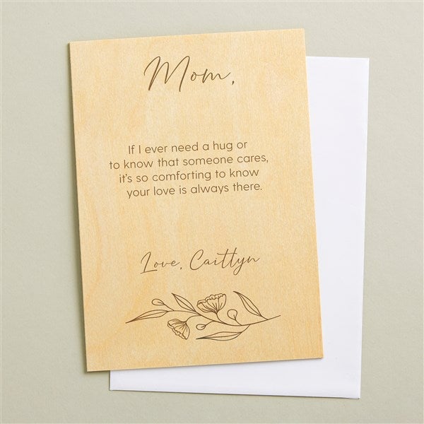 Floral Message to Mom Personalized Wooden Greeting Card  - 50023