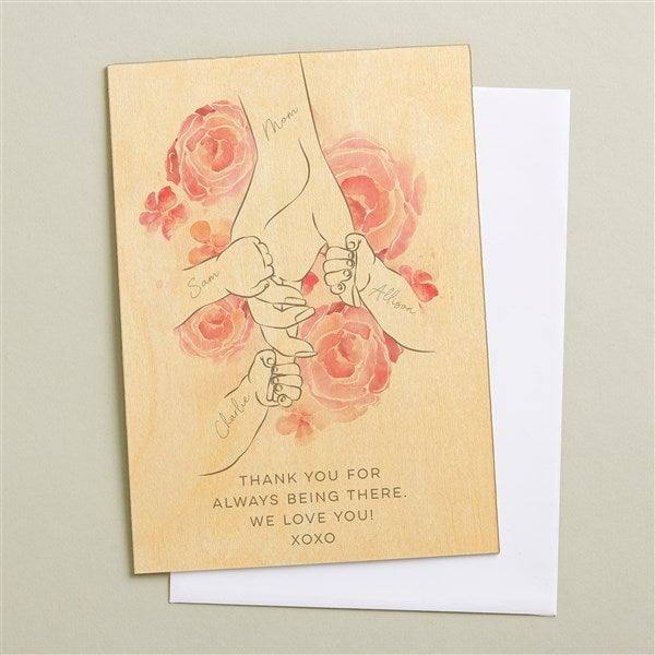 Mother's Loving Hand Personalized Wooden Greeting Card  - 50029