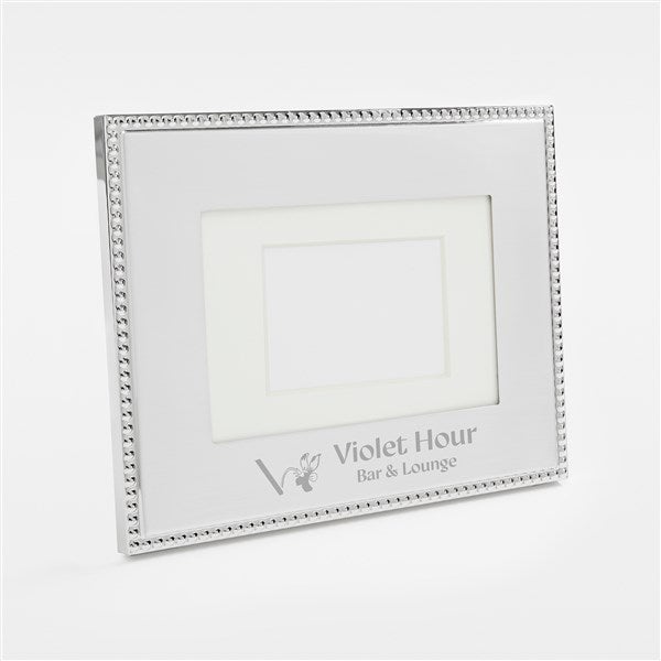 Engraved Logo Silver Beaded 4x6 Picture Frame - 50035
