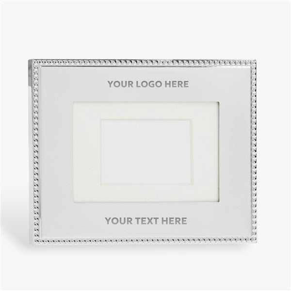 Engraved Logo Silver Beaded 4x6 Picture Frame - 50035
