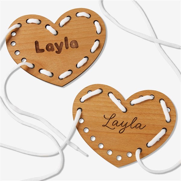 Valentine’s Day Personalized Kids Wooden Lacing Toy  - 50057