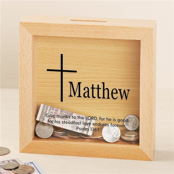 Faithful Cross Personalized Bank  - 50107