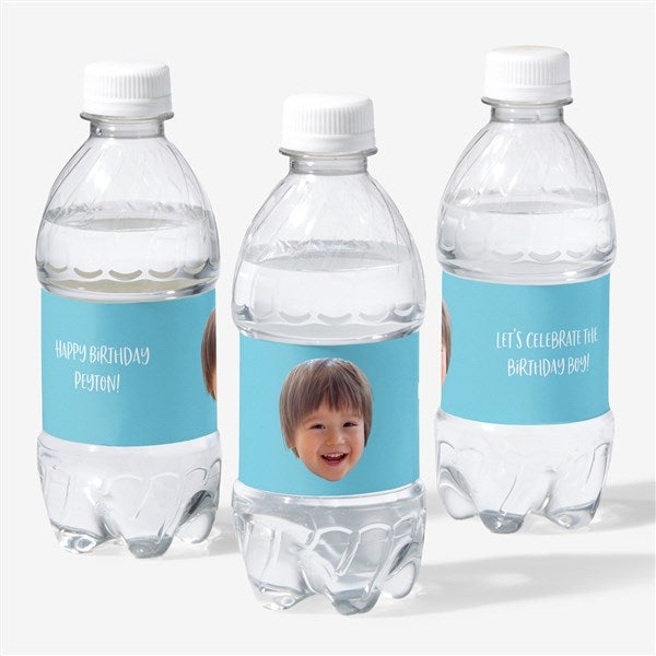 Photo Face Cutout Personalized Water Bottle Labels  - 50307