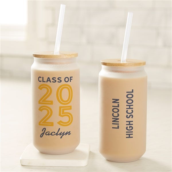 Graduating Class Personalized Frosted Iced Coffee Tumbler  - 50356