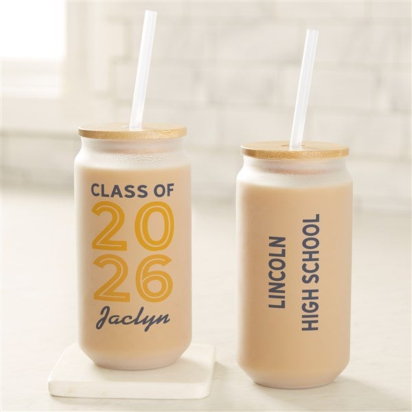 Graduating Class Personalized Frosted Iced Coffee Tumbler  - 50356