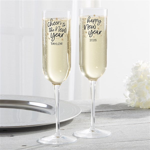 Cheers to the New Year Personalized Luigi Bormioli® Champagne Flute - 50481