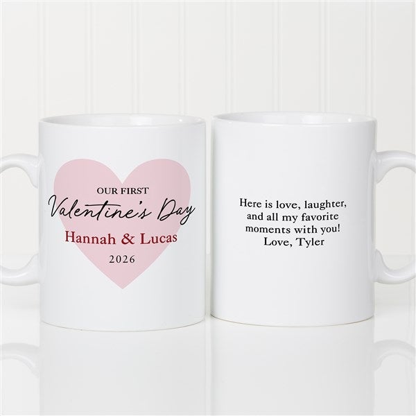 Our First Valentine's Day Personalized Oversized Coffee Mug  - 50565