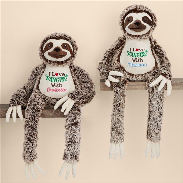 I Love Hanging With You Personalized Sloth Stuffed Animal - 50594