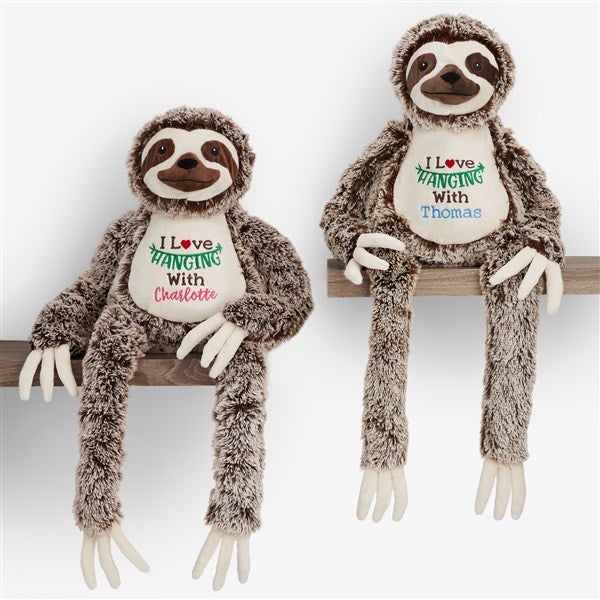 I Love Hanging With You Personalized Sloth Stuffed Animal - 50594