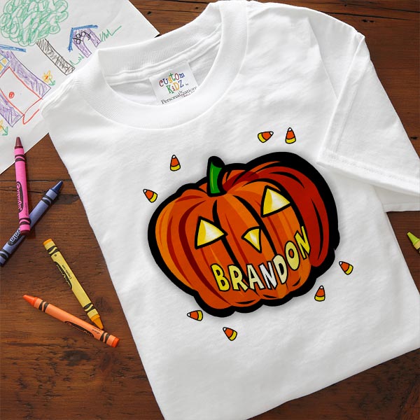 Personalized Kids and Baby Halloween Clothes - Smiling Pumpkin - 5061