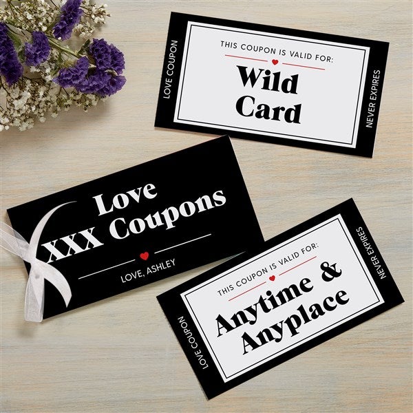 Flirty Coupons Personalized Romantic Coupon Booklet  - 50692