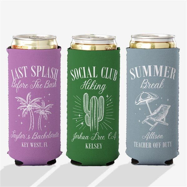 Social Club Personalized Slim Can Cooler - 50779