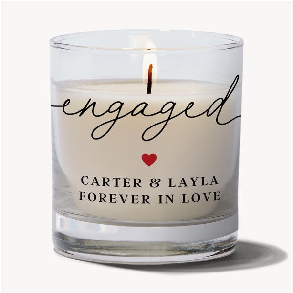 Engagement Script Personalized 8oz Glass Candle - 50810