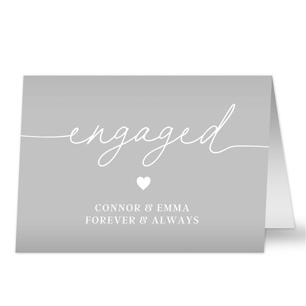 Engagement Script Personalized Greeting Card  - 50815