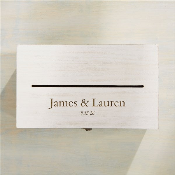 Initial Card Box Their Initials Engraved Wedding Wooden Keepsake Card Box