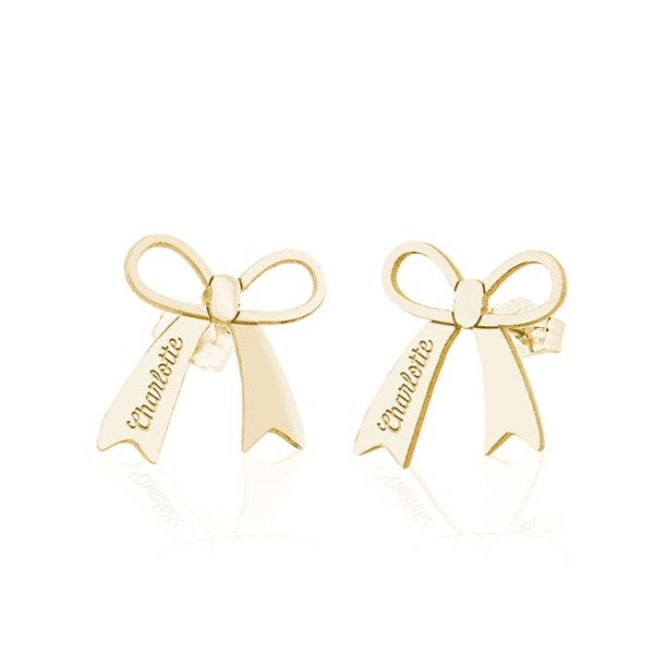 Personalized Name Bow Earrings  - 51050D