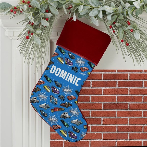 Hot Wheels™ Car Pattern Personalized Christmas Stocking - 51204
