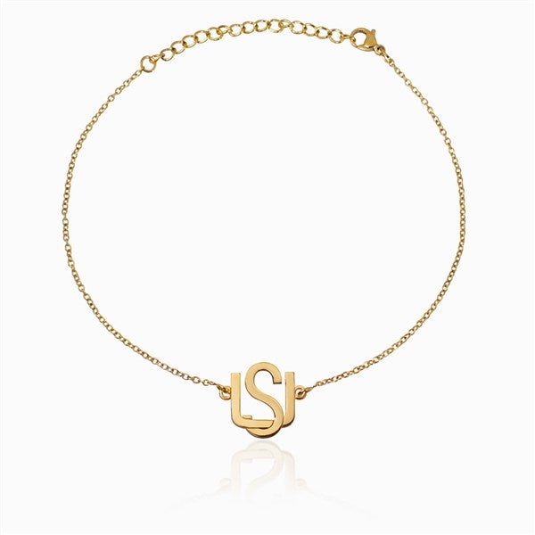 Personalized Overlapping Initial Anklet  - 51303D
