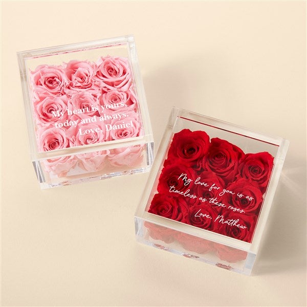 Write Your Own Personalized Miniature Magnificent Pink Rose Keepsake Box