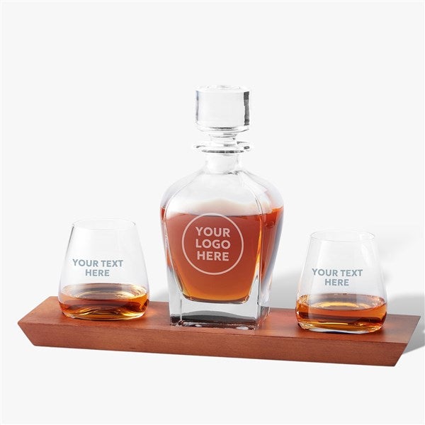 Engraved Logo Hudson Whiskey Decanter & Glass Set - 51365