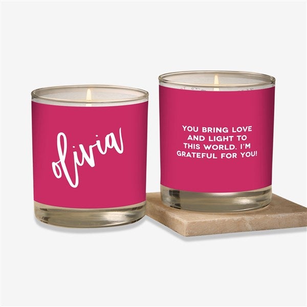 Trendy Script Personalized Glass Candle - 8 oz - 51501