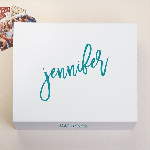 Memorial Box Script Trendy Script Personalized Keepsake Memory Box - Large