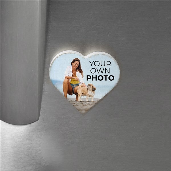 Your Own Photo Personalized Heart Wood Magnet - 51523