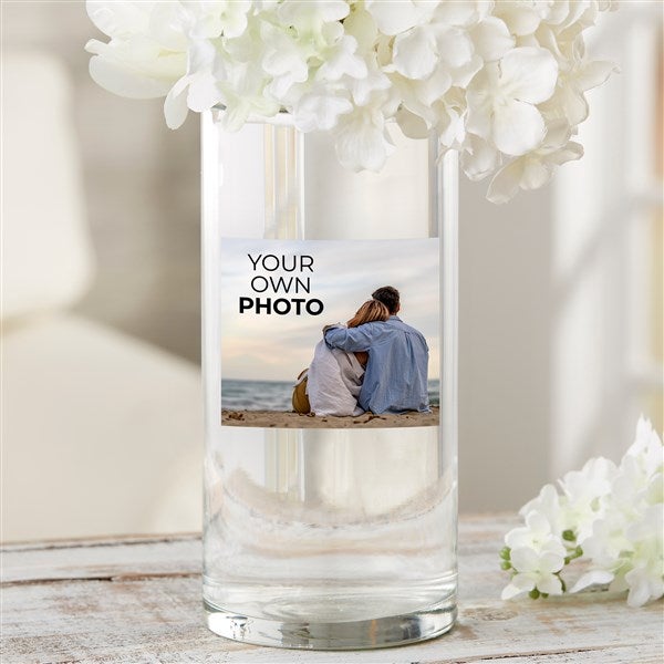 Your Own Photo Personalized Cylinder Glass Vase - 51569