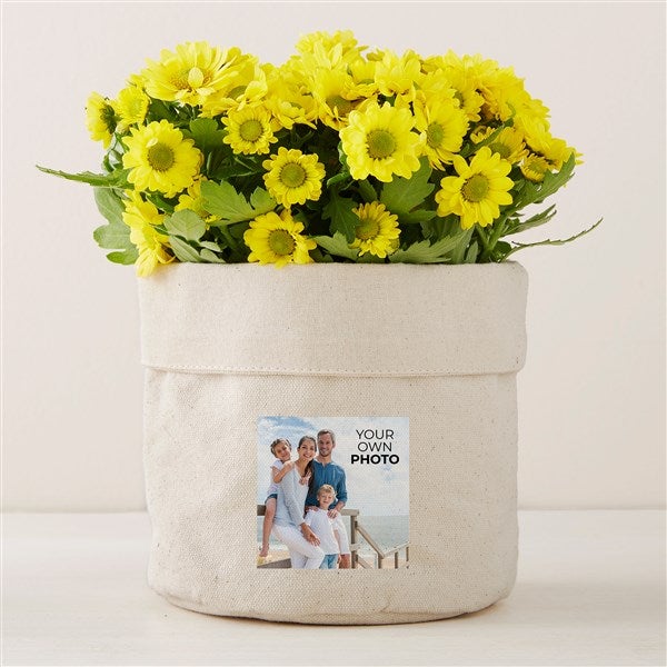 Your Own Photo Personalized Canvas Flower Planter - 51584