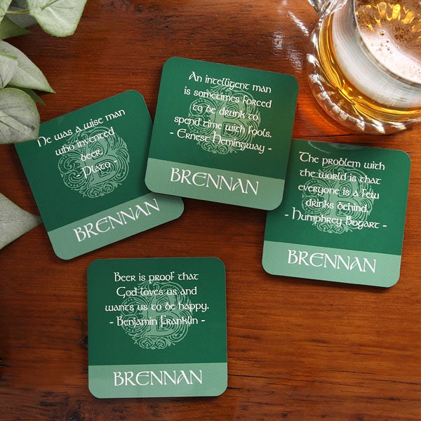 5160 Irish Famous Quotes Personalized Coaster Set
