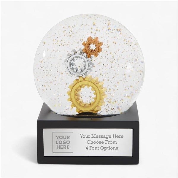 Personalized Logo Gears of Progress Snow Globe - 51661