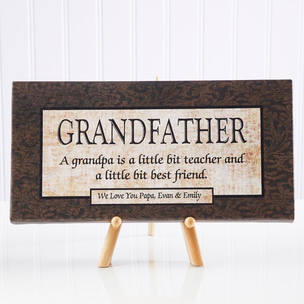Personalized Grandfather Gift Canvas Art - 5167